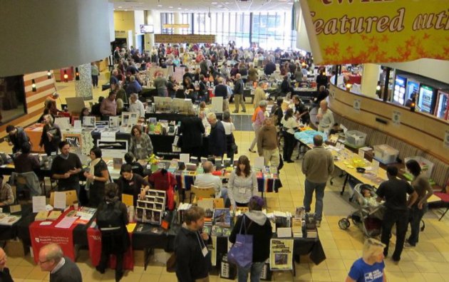 twin cities book festival overhead view